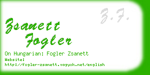 zsanett fogler business card
